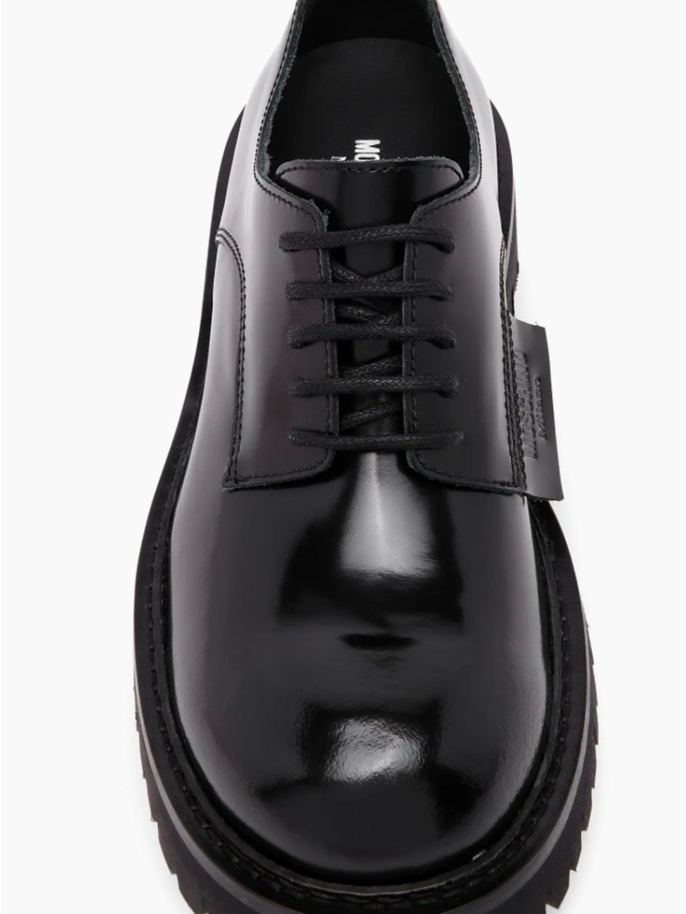 Moschino Black Leather Derby Shoe Size 12 US - IT 45
